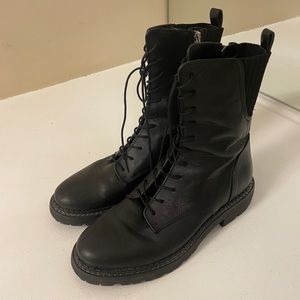 Black sam Edelman combat/moto boots